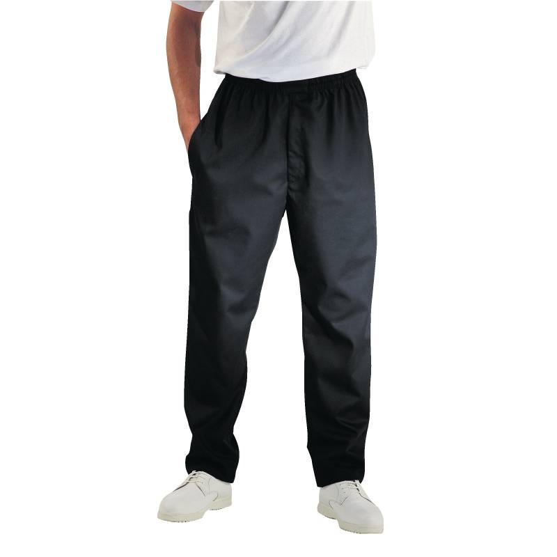 Pantalon Noir Enduit De Teflon- Easyfit ChefWorks - Disponibles En 6 Tailles