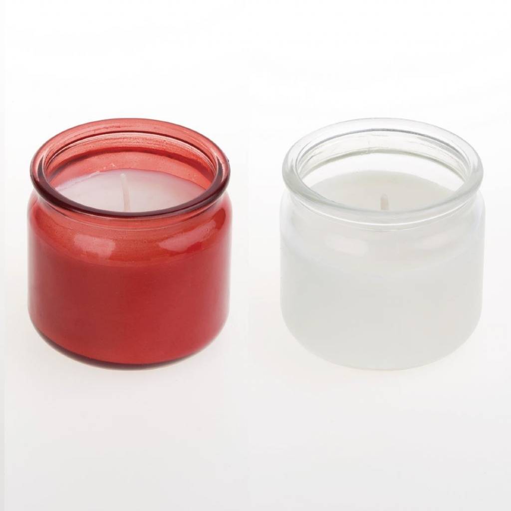 Kerze in Marmeladeglas | Ø80x70mm | Rot |12 Stück