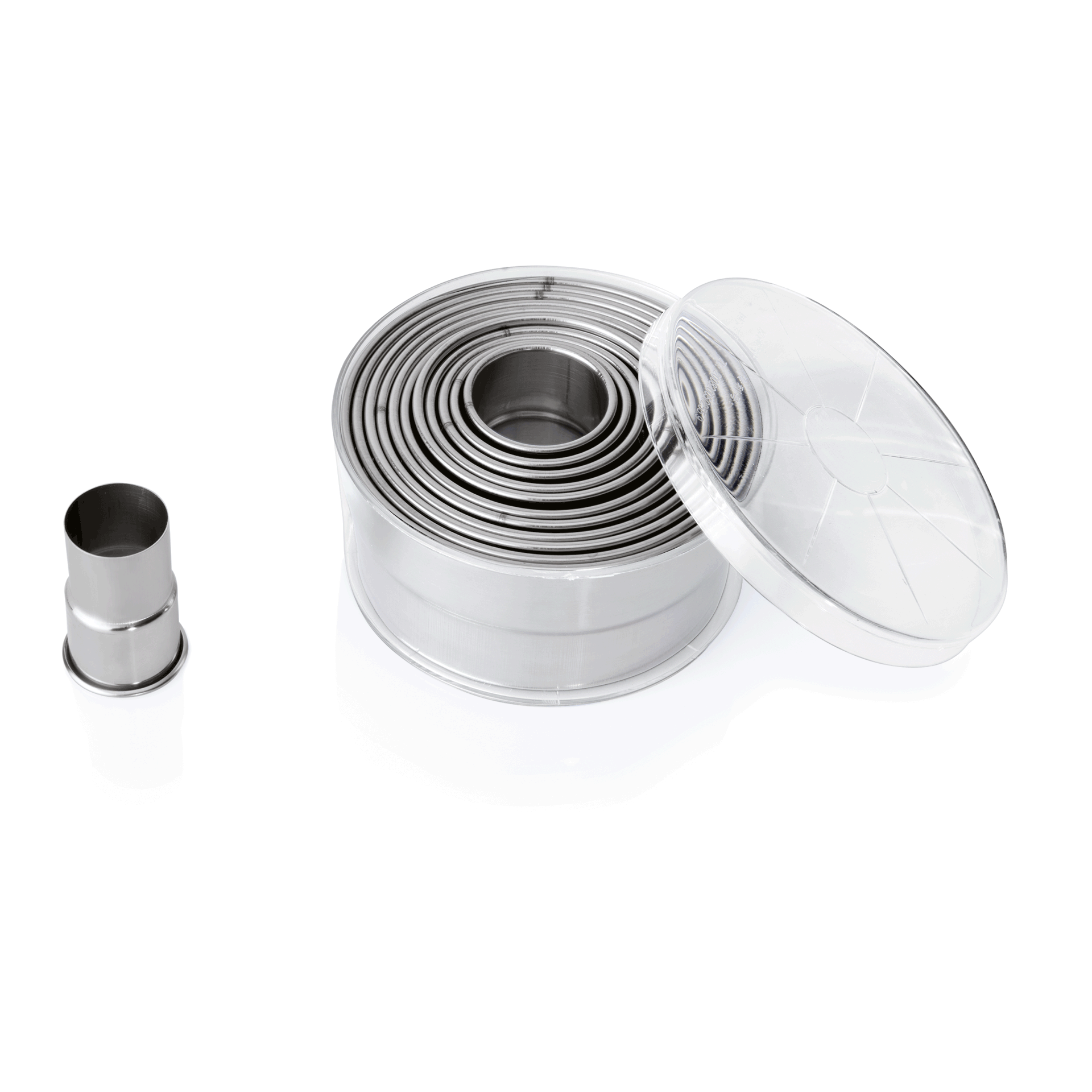 Ensemble d'emporte-pièces, diamètre de 2,7 cm à 10,4 cm, acier inoxydable au chrome-nickel.