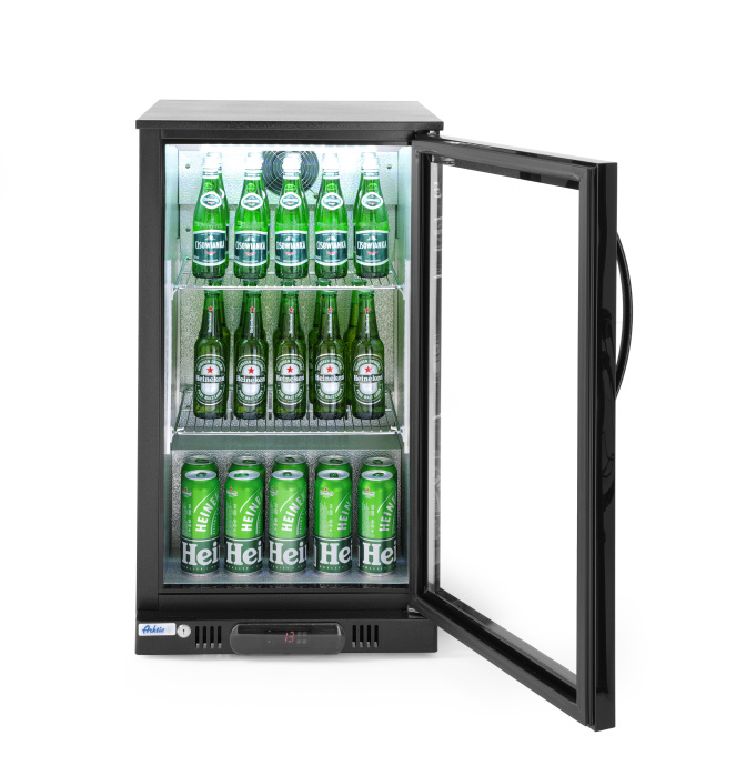 Barkühlschrank mit Glastür | 93  Liter | Gehärtetes Glas | 500x500x(h)900mm