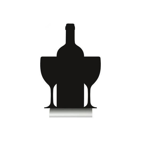 Tisch Kreidetafel Aluminium Silhouette Wein | Inkl. Kreidestift