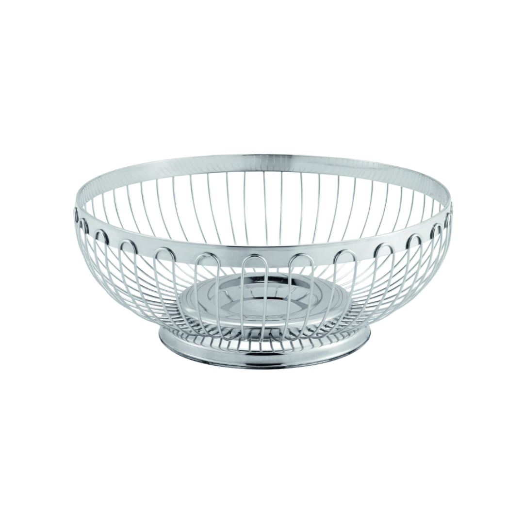 Tafelkorf, Ø 21 cm, hoogte 9 cm, chroom-nikkelstaal