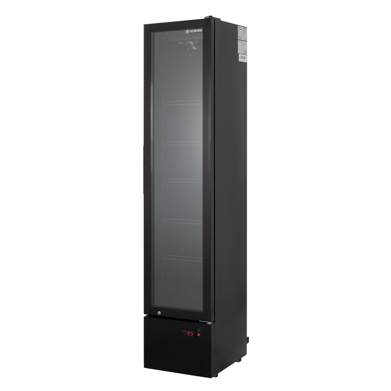 Getränkekühlschrank GKS-160 Slim, 160 Liter Kühlraumvolumen, Innenbeleuchtung, schwarz