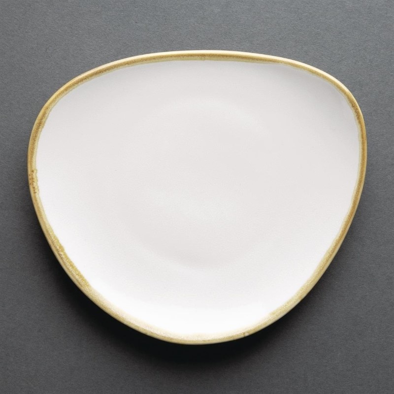 Olympia Kiln driehoekige Borden krijtwit 165mm - 6 stuks