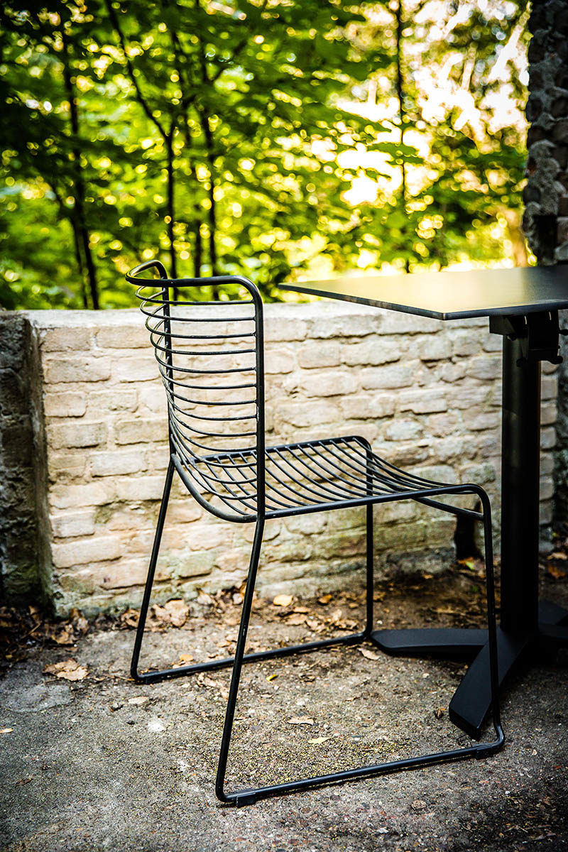 Wire chaise empilable Noir, Acier, 50800