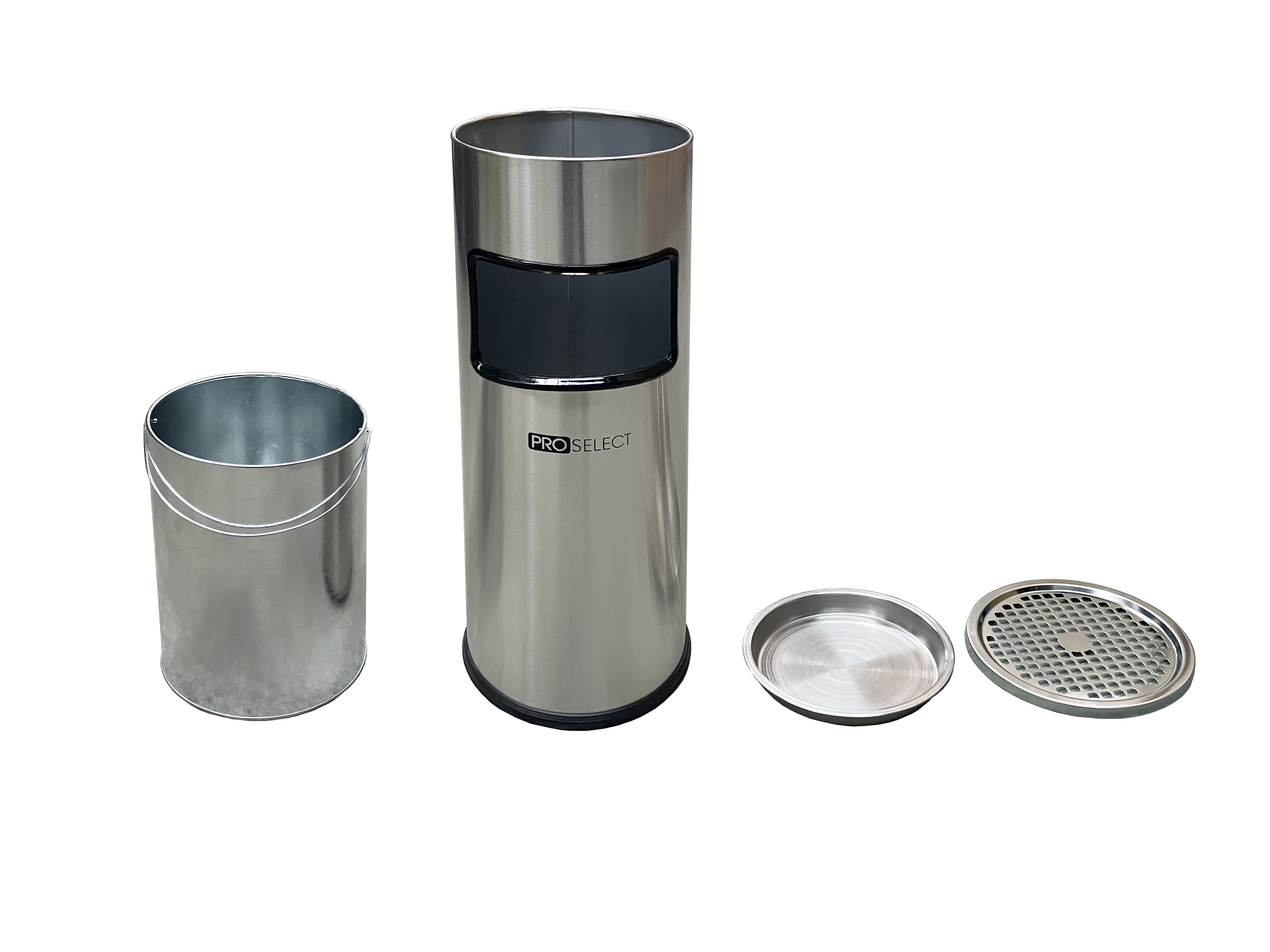 Staande asbak met afvalbak - 30L - RVS