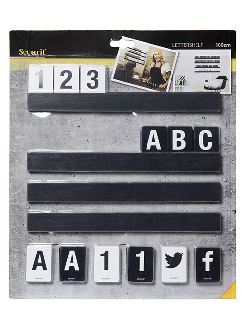 Letterbord Zwart | incl. Letters en Cijfers | 1m plank