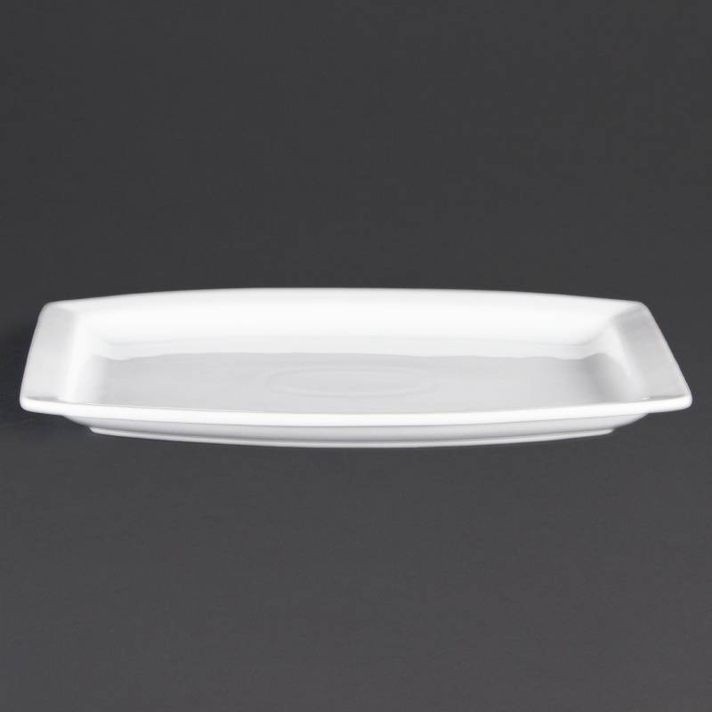 Rechteck Teller | Olympia Porzellan Weiß | 320mm | 6 Stück
