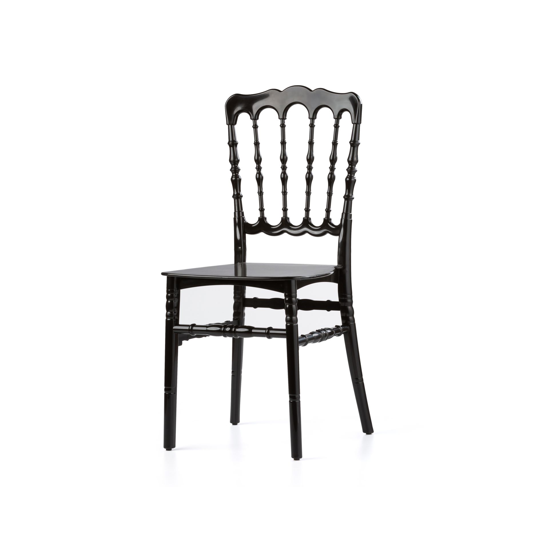 Wedding Chair Napoleon Black | Kunststof | 41x43x(H)90cm | Minimale per 8 Stoelen