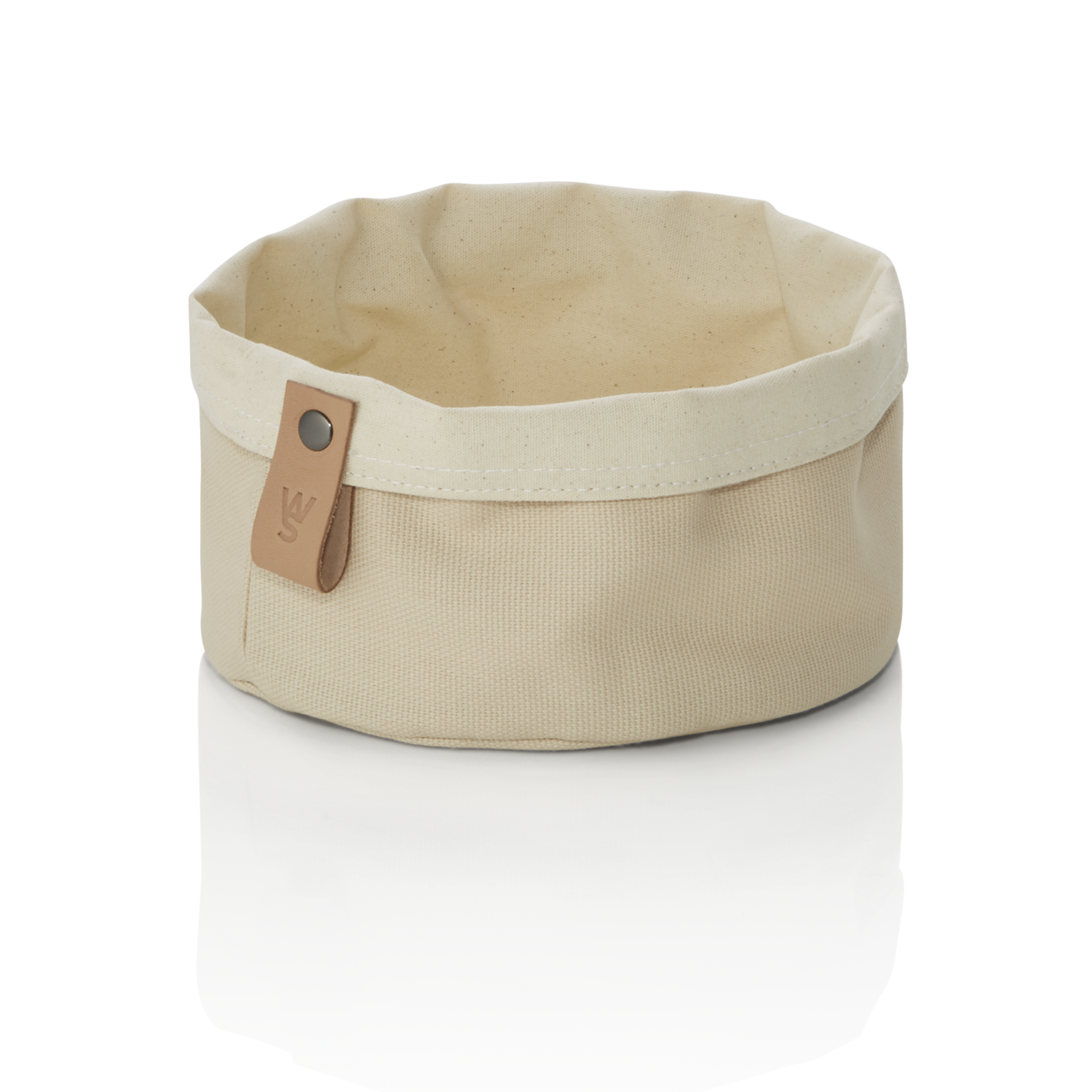 Broodtasje FLIP COTTON, Ø 17 cm, hoogte 10 cm, cremekleurig, canvas