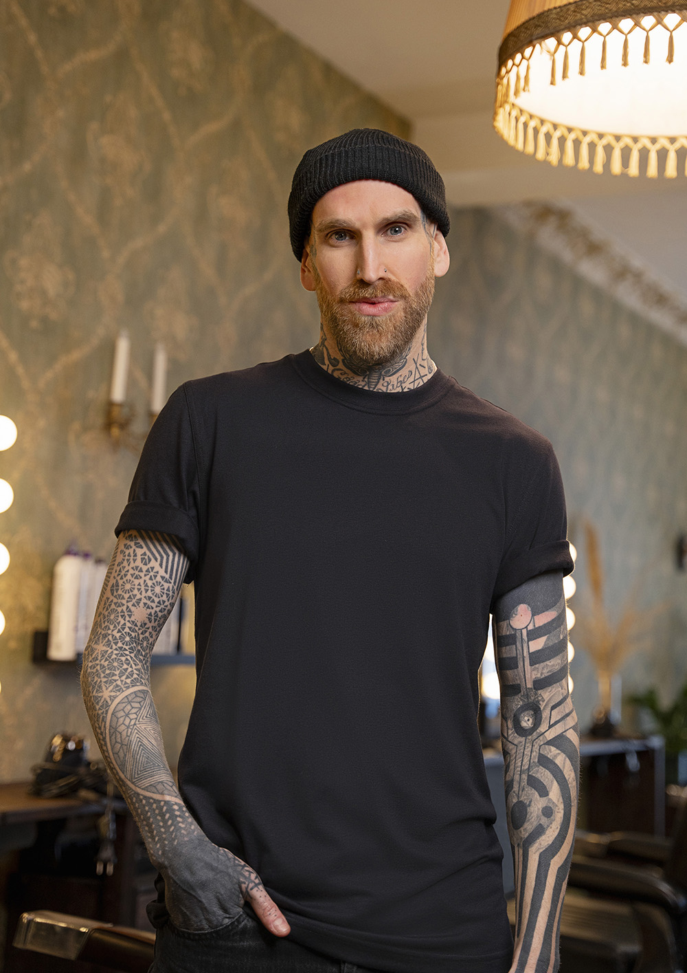 Herren Workwear T-Shirt Casual-Flair, aus nachhaltigem Material - Schwarz - L