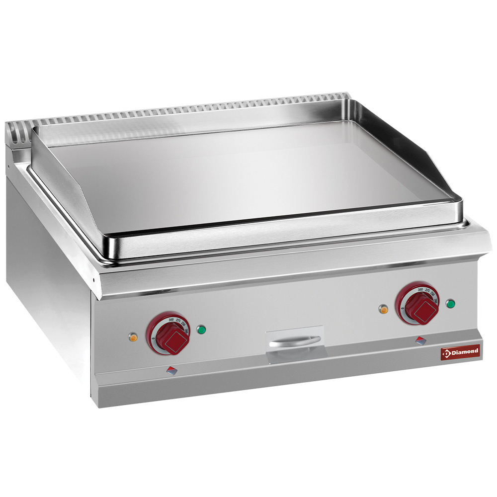 Elek.bakplaat, vlakke hard verchroomde plaat, mod. 1/1  -Top- - 700x700x(h)250/320mm