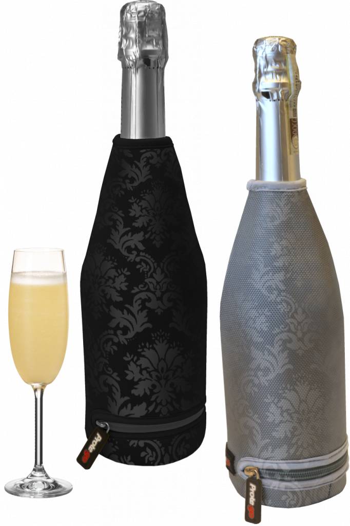 Champagner-Wärmeabdeckung | Grau mit Barockaufdruck