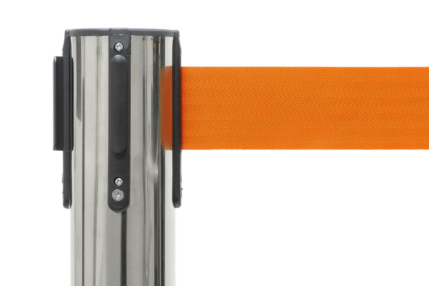 Poteau de File d'Attente | Chromé | Avec Cordon Orange 2000mm