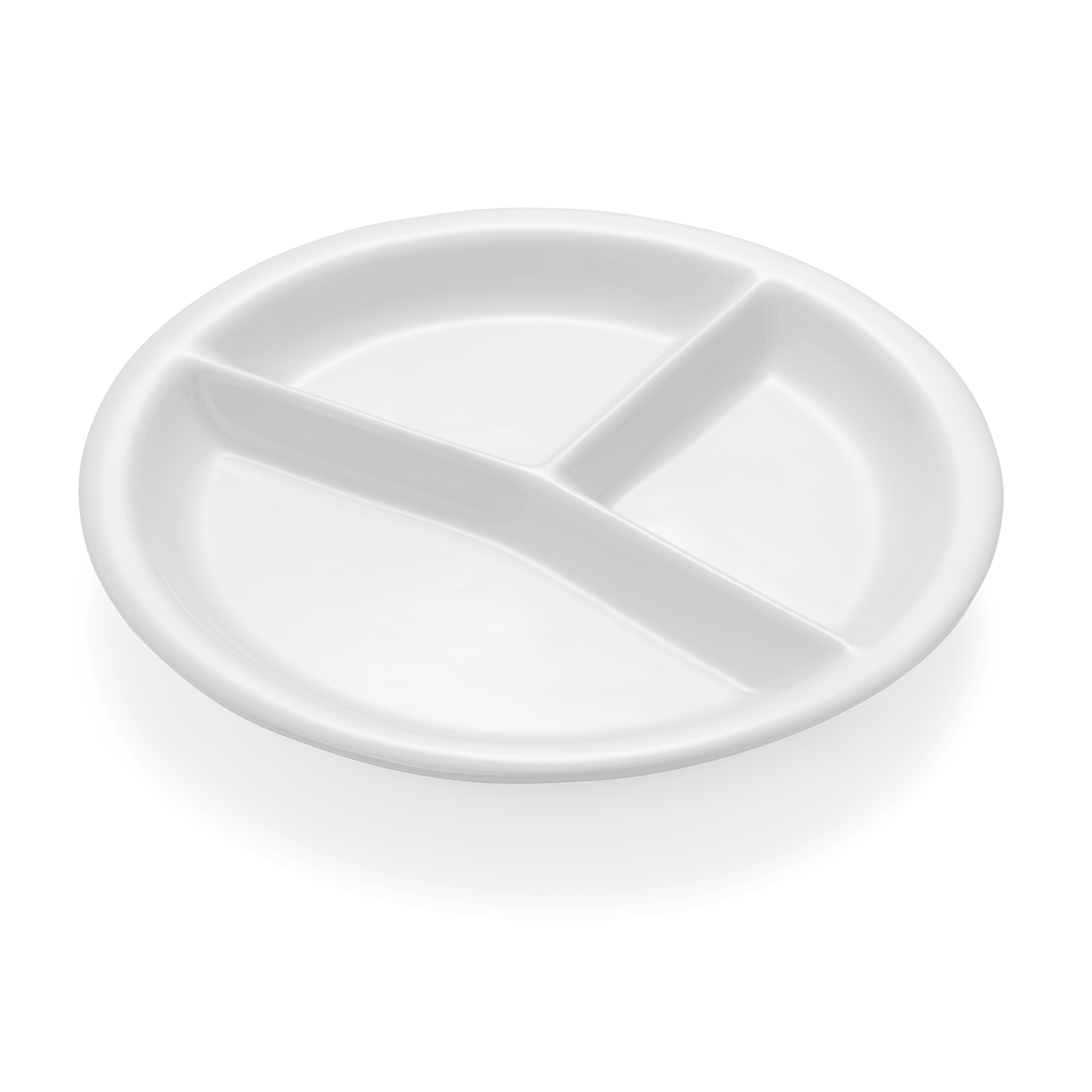 Verdeelde borden Hamburgsysteem, drie compartimenten, Ø 26 cm, set van 3 stuks, porselein