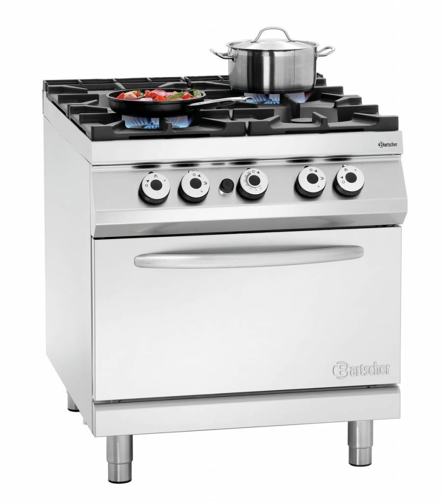 Cuisinière à gaz série 900 - four à gaz - 4 brûleurs - 800x900(h)900-950mm