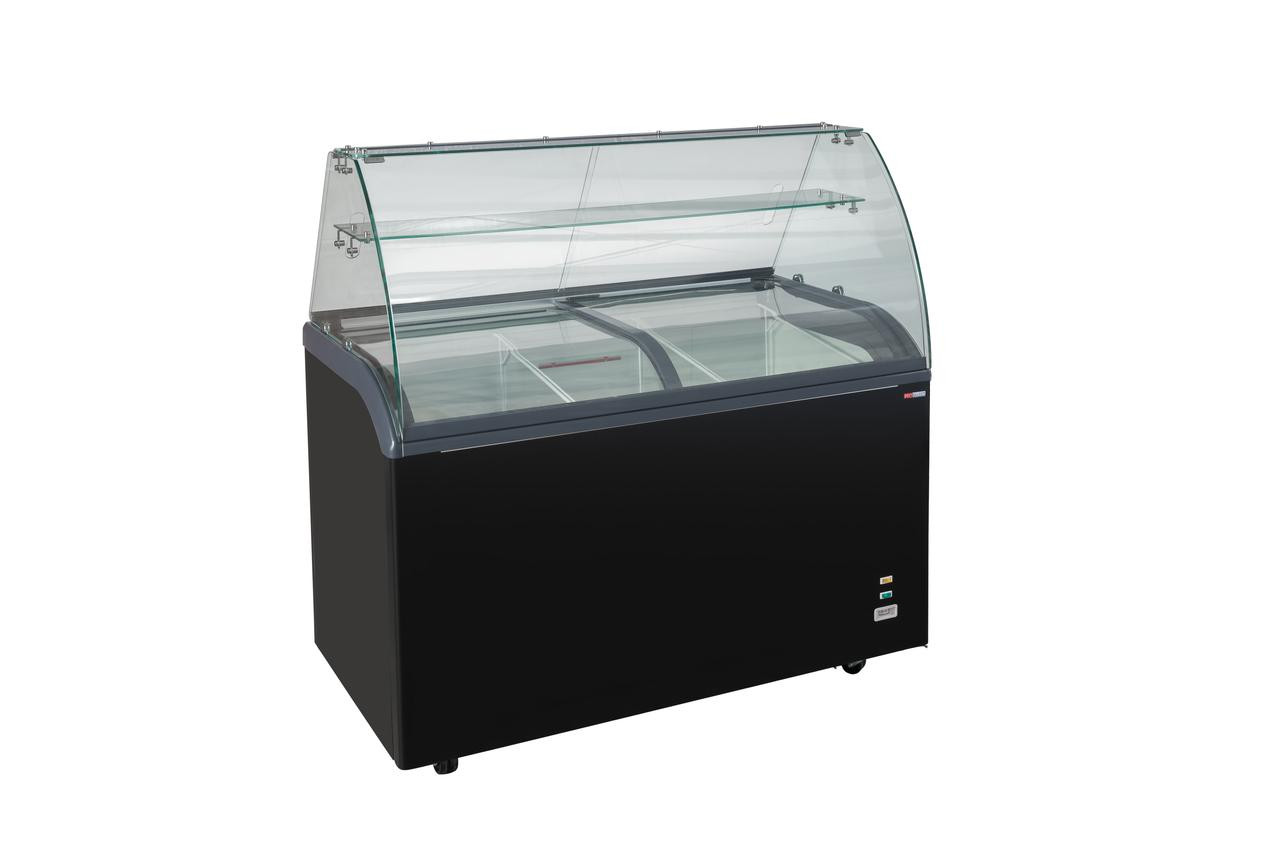 Schepijsvitrine Zwart 9x5L – 127x68x(h)85 cm
