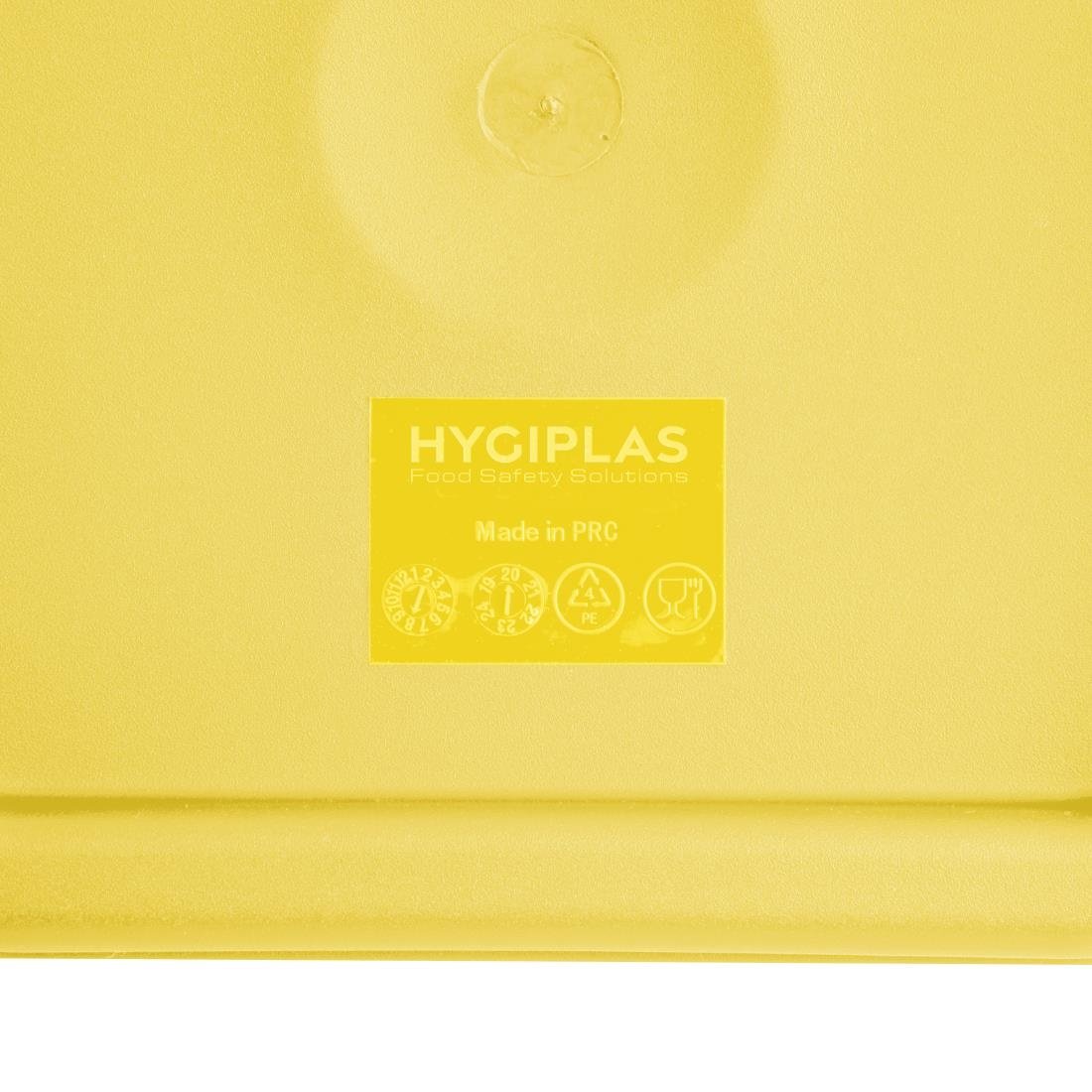 Petit couvercle carré pour boîte alimentaire Hygiplas jaune