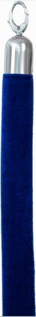 Absperrkordel Chrom Samt Blau | 1.5 meter | DELUXE Absperrkordel Chrom Samt Blau | 1.5 meter | DELUXE