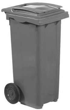 Abfallbehälter auf Rädern - 120 Liter Grau