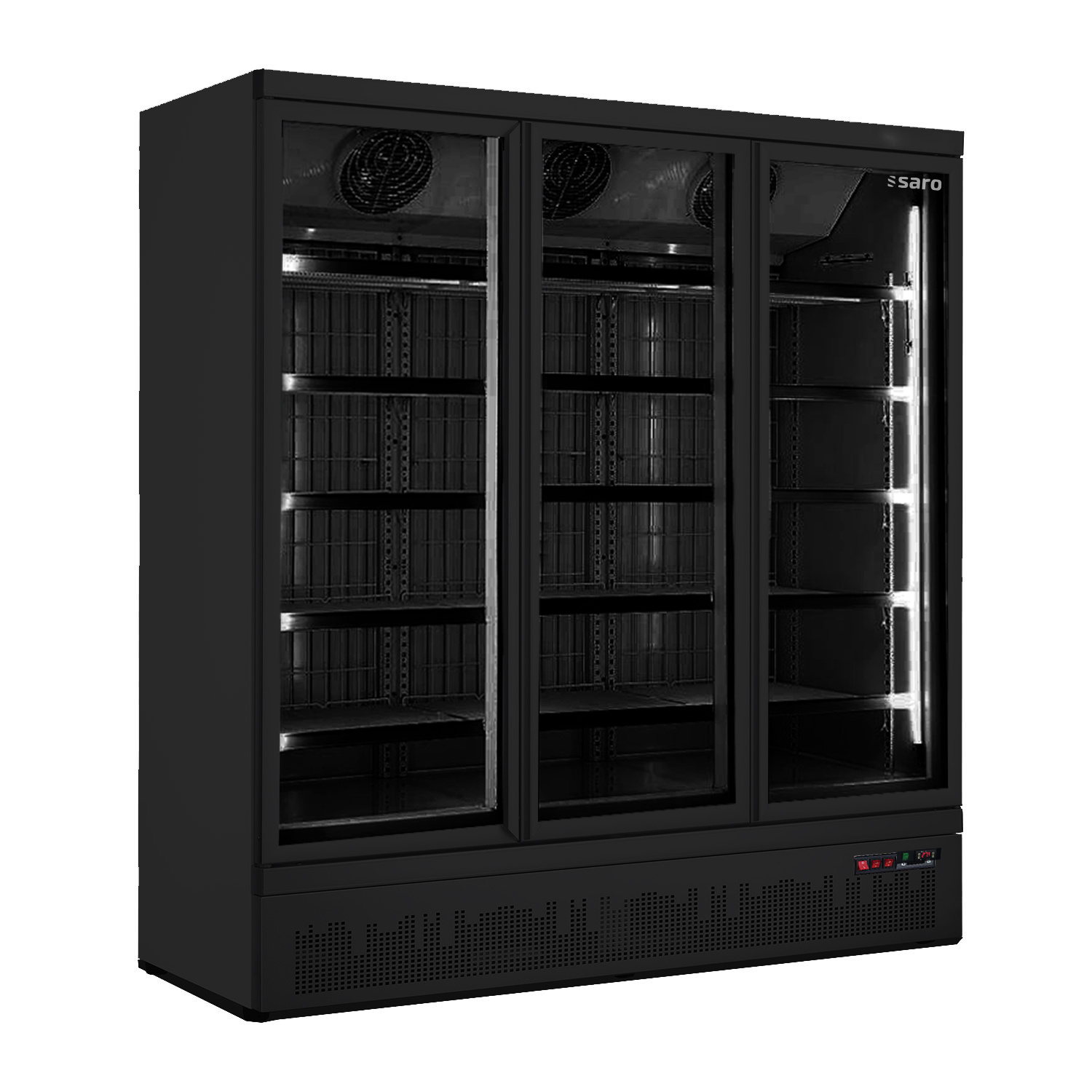 Réfrigérateur Noir | 3 portes vitrées | GTK 1530 S | 1530 Litres | 1880x710x(H)2003mm