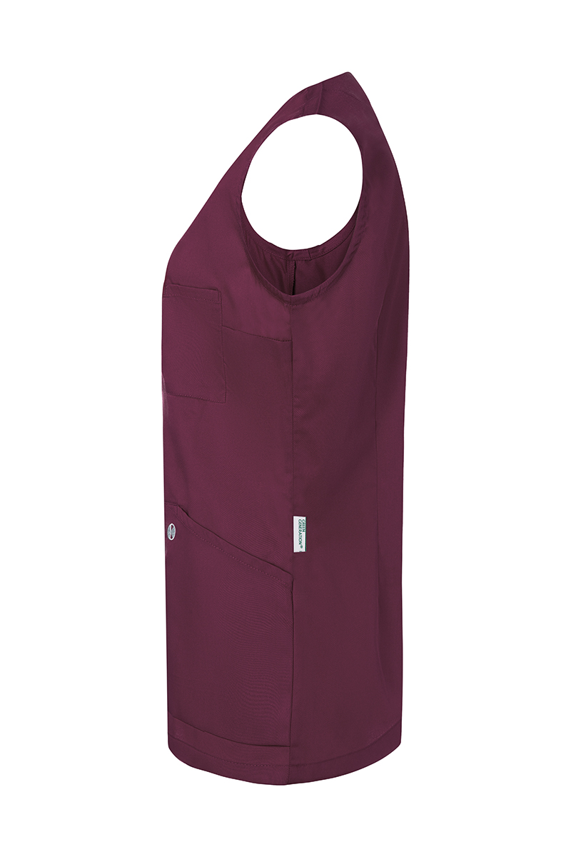 Ärmelloser Damenkasack Essential, aus nachhaltigem Material - Aubergine - 52