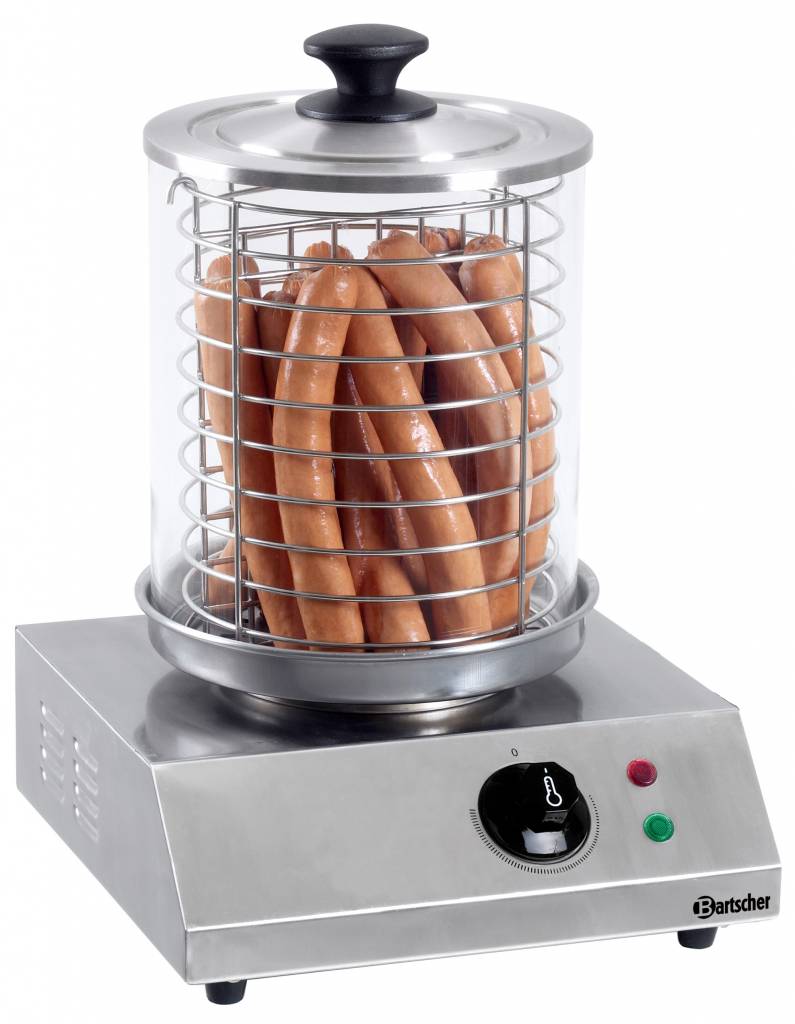OUTLET-Elektrischer Hot Dog Kocher - Edelstahl - Ø 200 mm - 280x280x(H)355mm