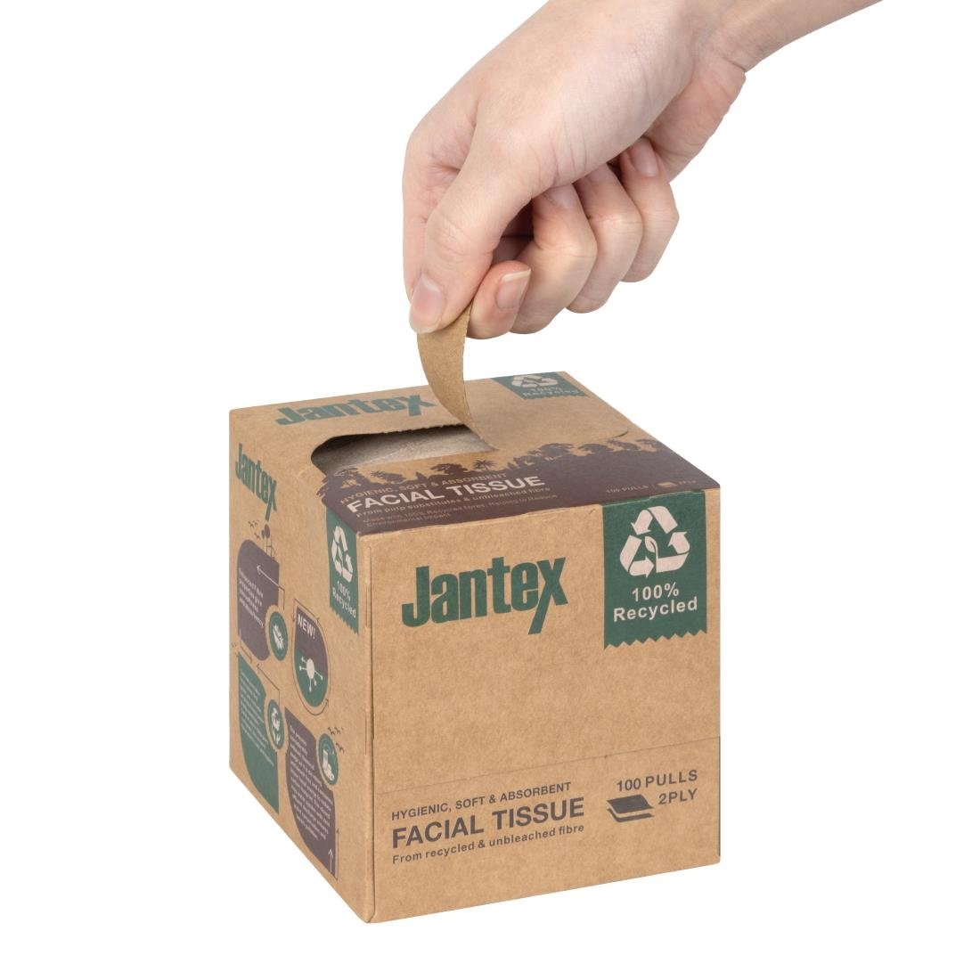Jantex Groen 100% Gerecyclede Gezichtsdoekjes Kubus 100 Vel (36 Pak) Jantex Groen 100% Gerecyclede Gezichtsdoekjes Kubus 100 Vel (36 Pak)