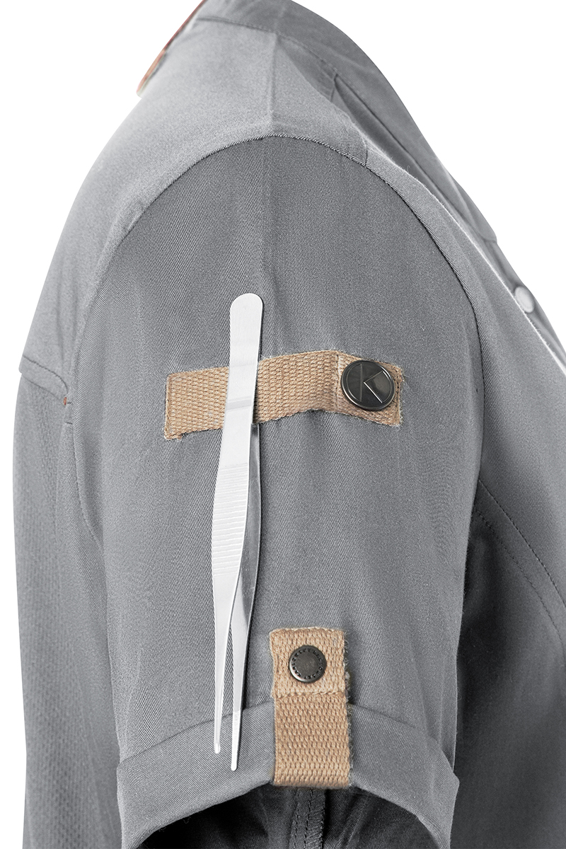 Veste de cuisine pour femme á manches courtes Green-Generation, en matériau durable, - Gris Platine - 34