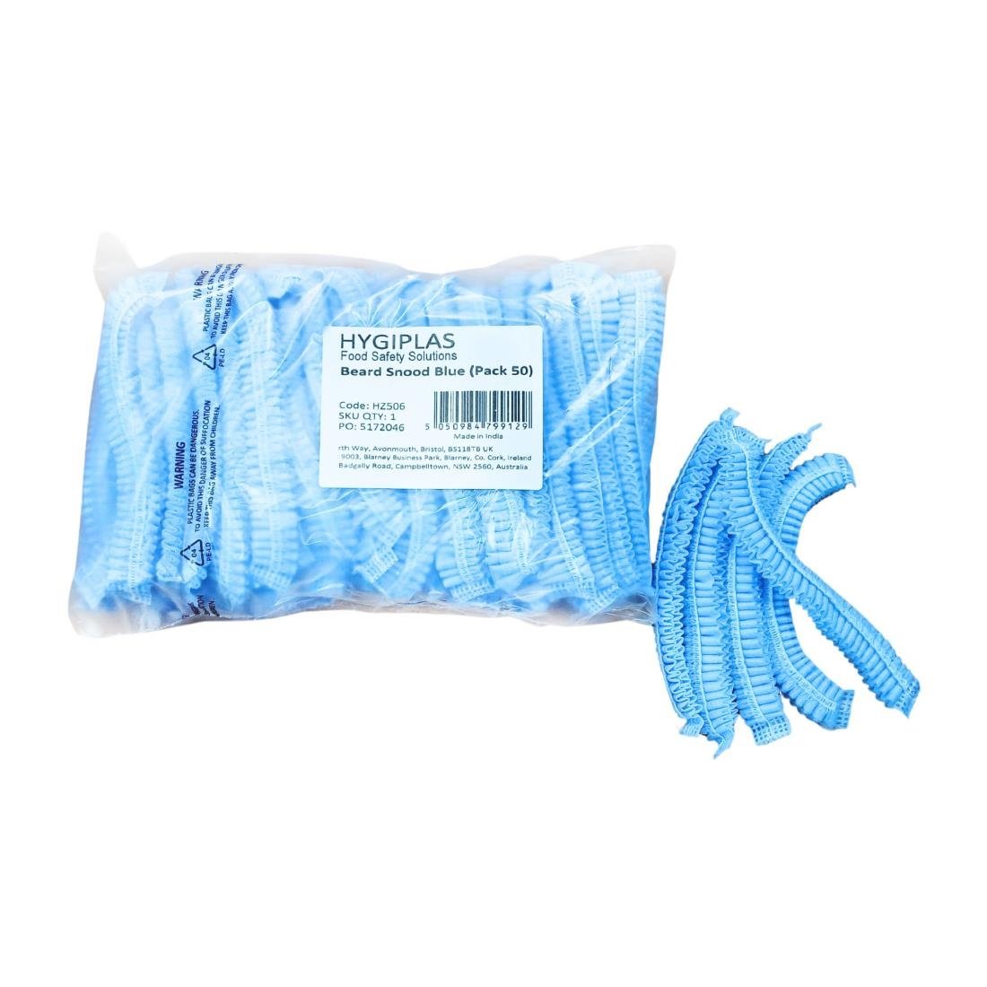 Couvre-barbes Hygiplas bleus (lot de 50)