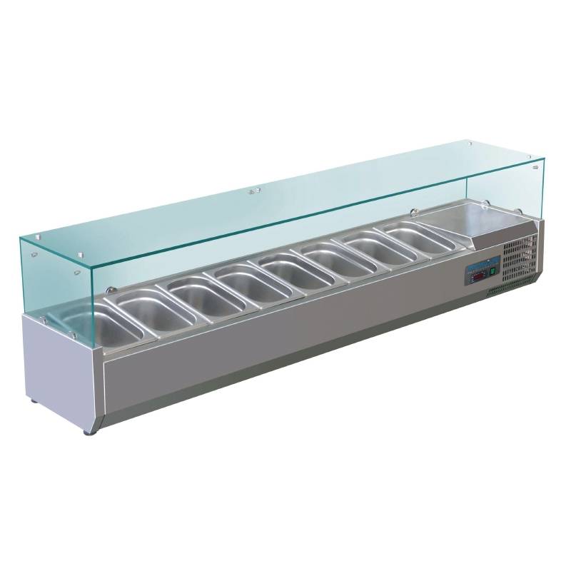 Aufsatzvitrinen mit Glas-Top | 8x1/4GN | 1800x330x(h)435mm