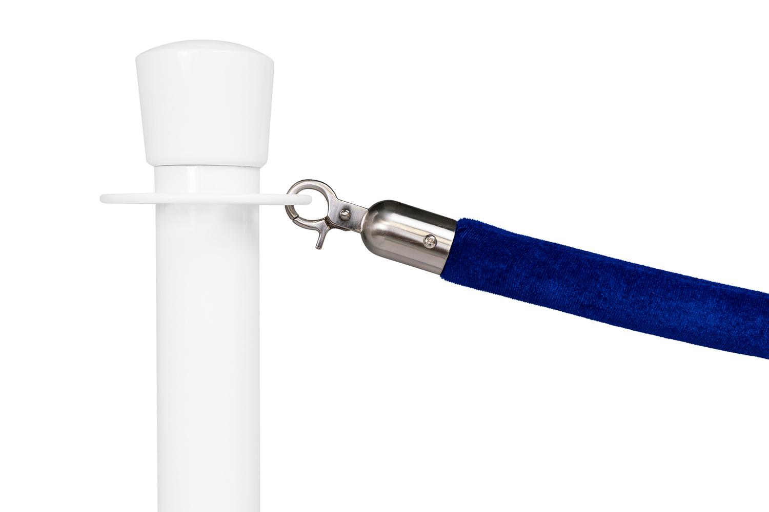 Cordon de barrière standard velours bleu - Longueur 150 cm - Brossé