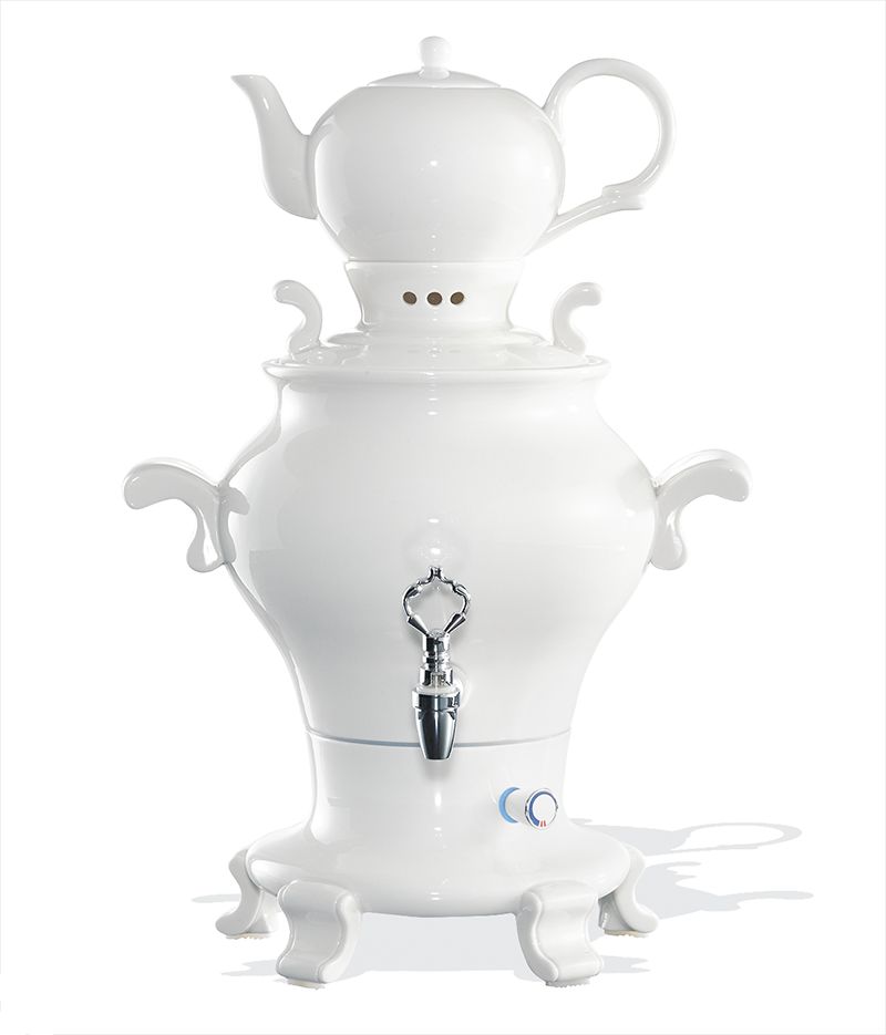 BEEM Samovar Trendy Odette | Tee- Wasserkocher | Porzellan Weiß | 5 Liter