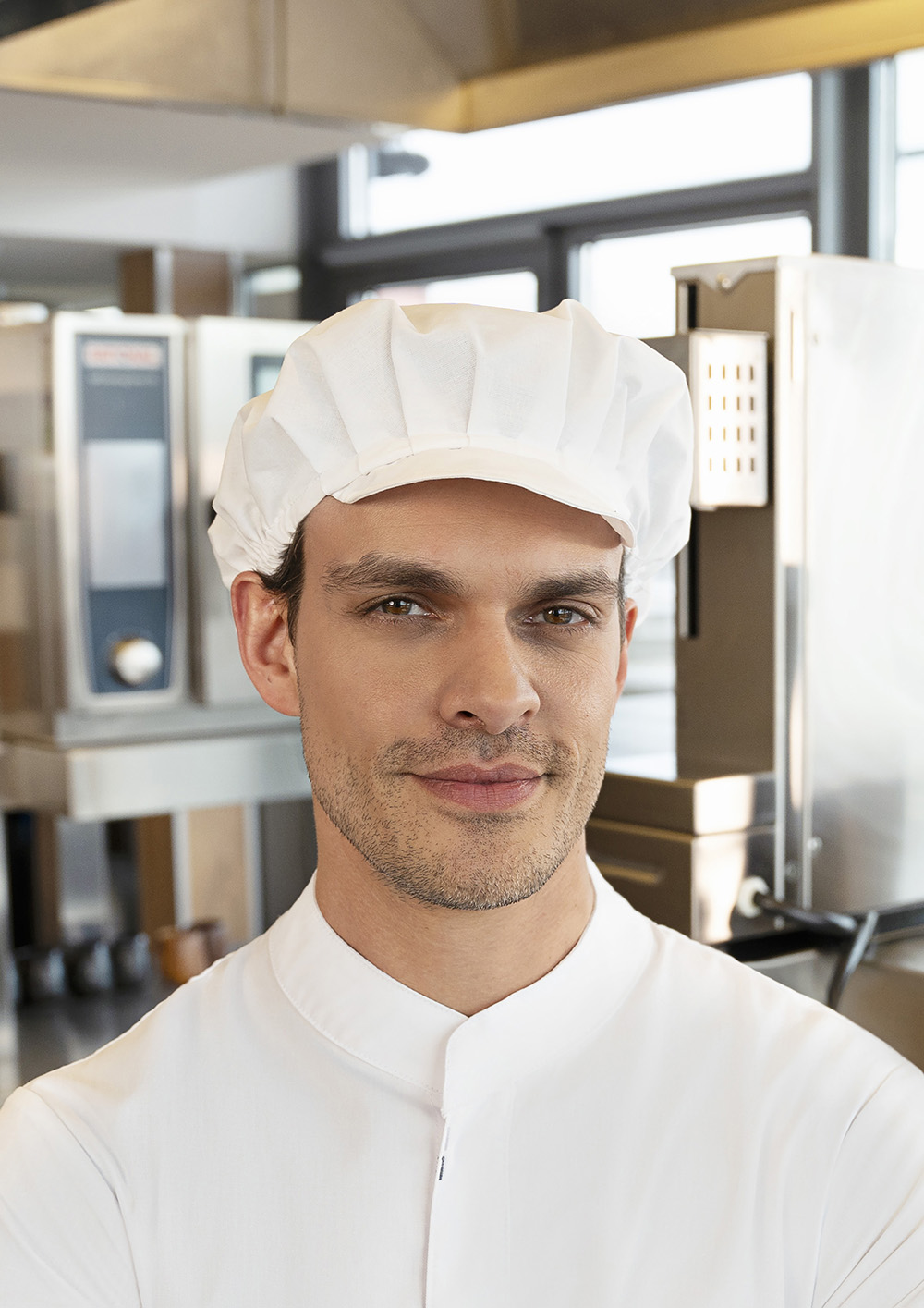 Arbeitshaube mit Gummizug - Weiß