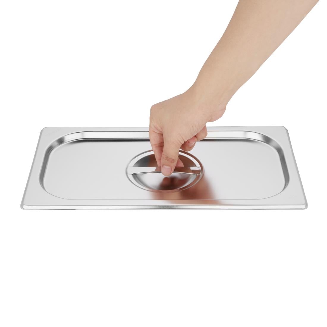 Vogue Edelstahl Gastronorm Behälter Set 2x 1/3 2x 1/6 Mit Deckeln