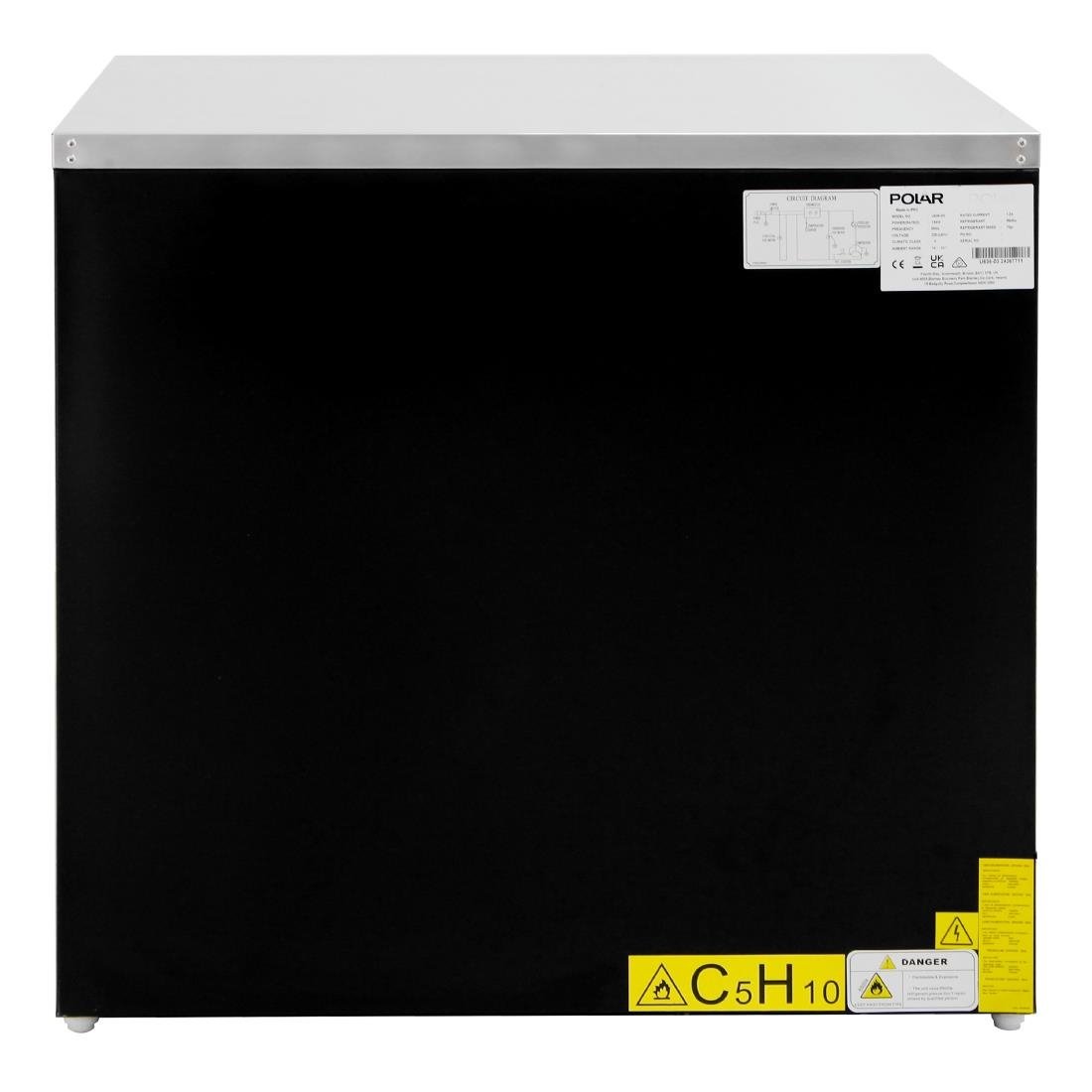 Polar G-Series Doppel Tür Kühlschrank Theke Schwarz 257Ltr