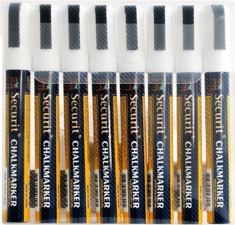 Securit Smalle Krijtstiften - 8 stuks - WIT - 2/6 mm