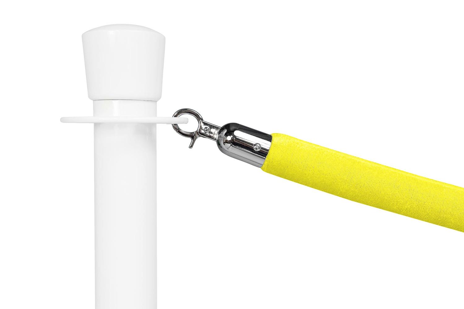 Absperrkordel Standard Velours Gelb - Länge 150cm - Chrom