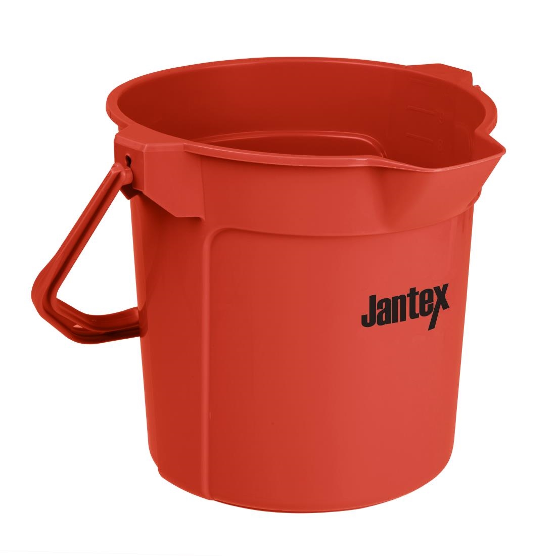 Jantex Roter graduierter Eimer mit Ausgießer, 10 Liter