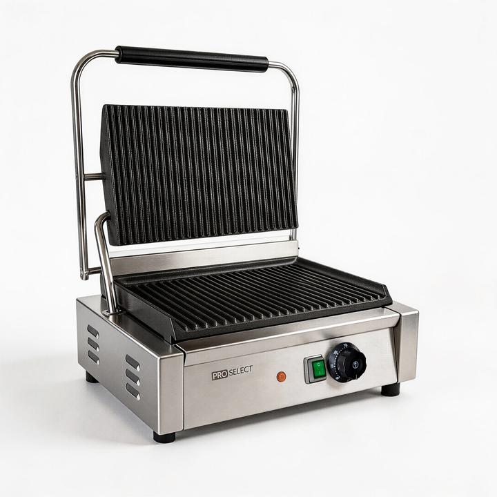 Contactgrill geribbeld 2200W Gietijzer / RVS ProSelect