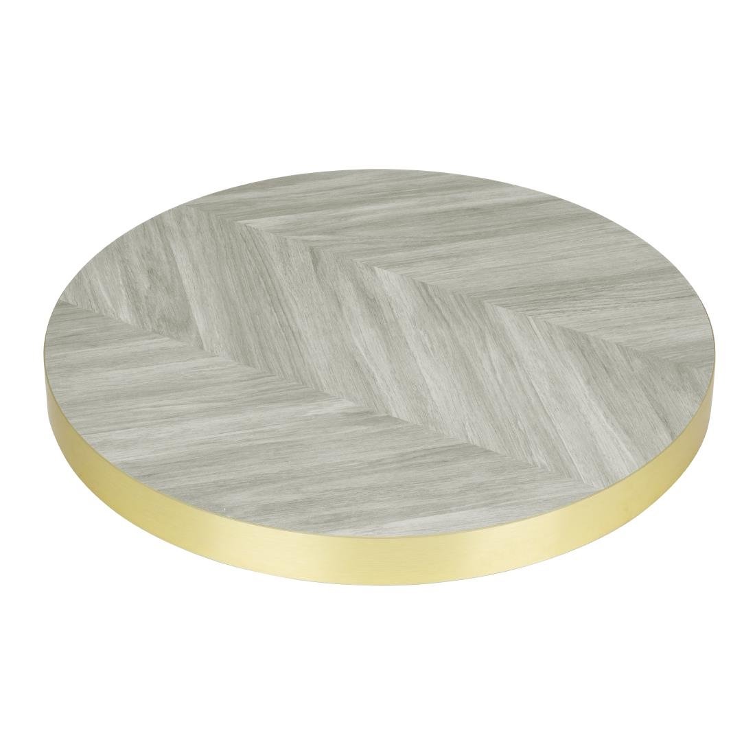 Plateau de table rond pré-percé Bolero Chevron 600mm