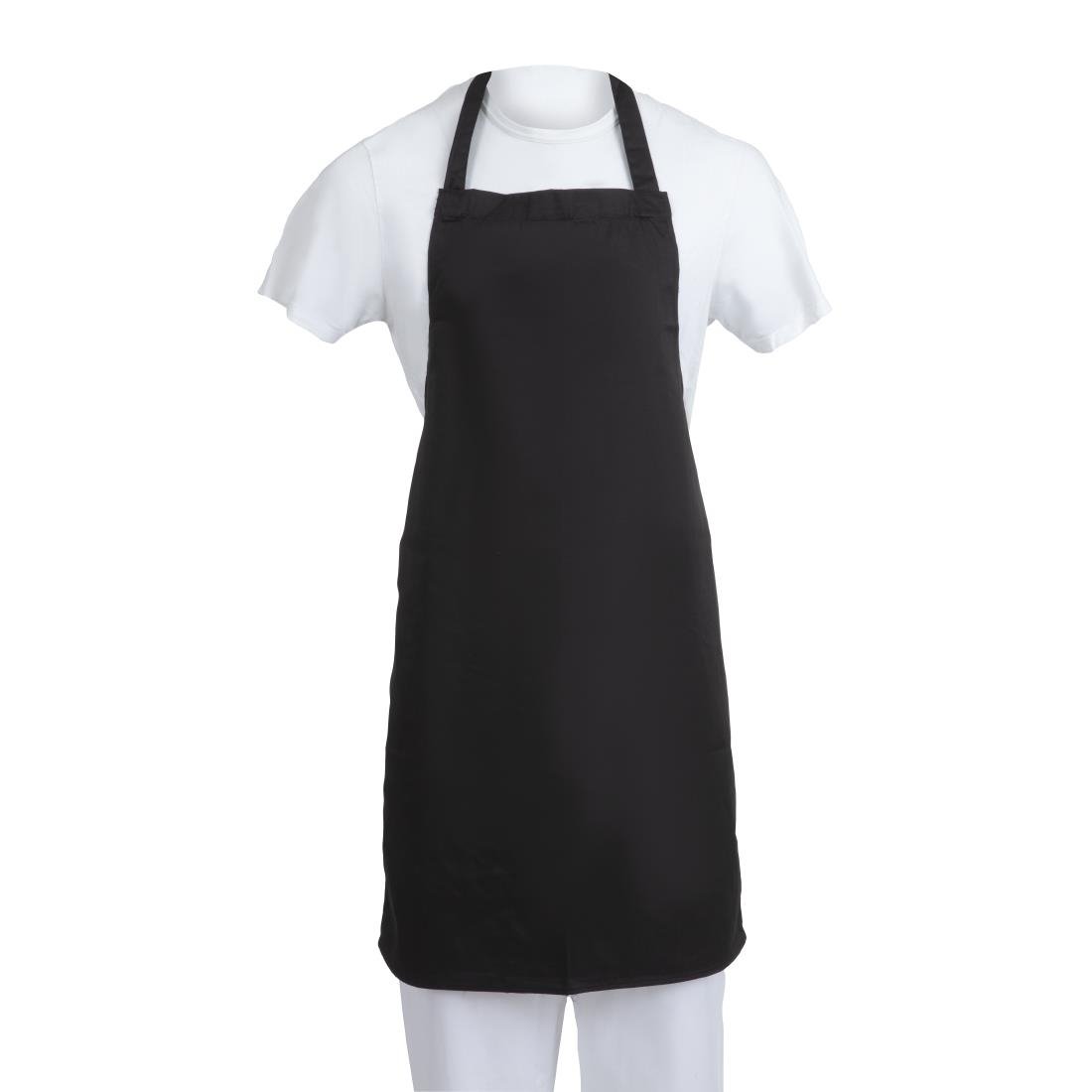 Whites Latzschürze Poly-Baumwolle Schwarz (5 Stück)