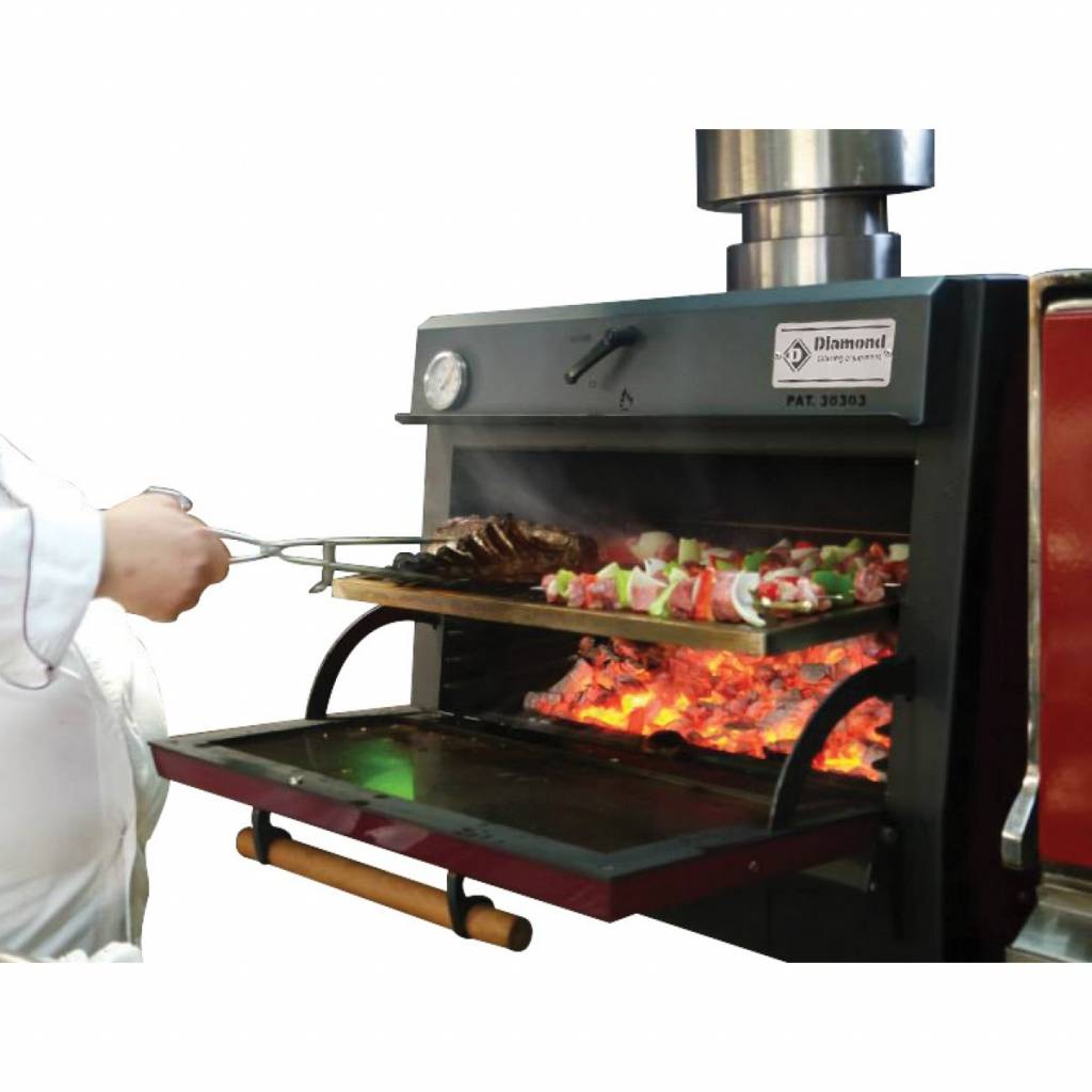 Houtskool Oven - BBQ | GN2/1 +GN1/1 | 150kg/uur | 1200x733(1176)xh870mm