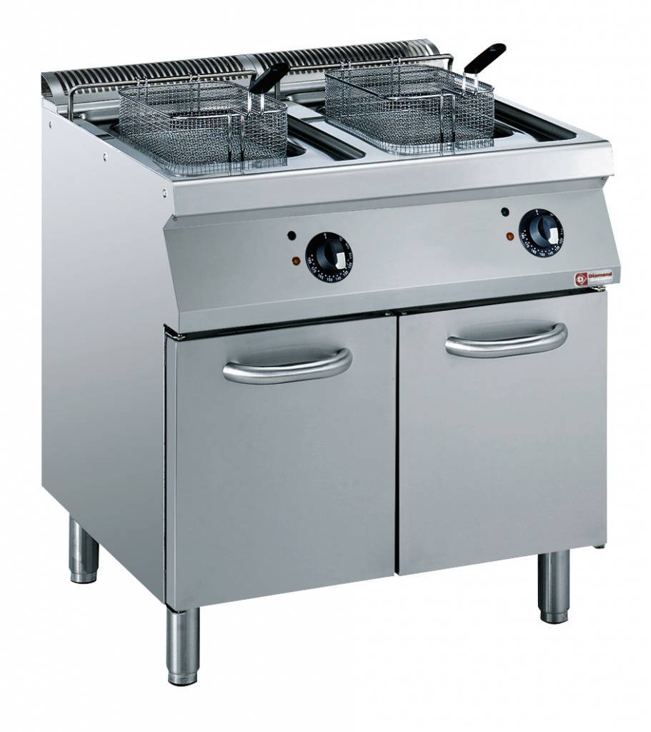 Friteuse électrique cuve "Y" - 2 x 15 Litres - 400V - 20kW - éléments extérieurs sur armoire - 800x700x(h)850/920mm