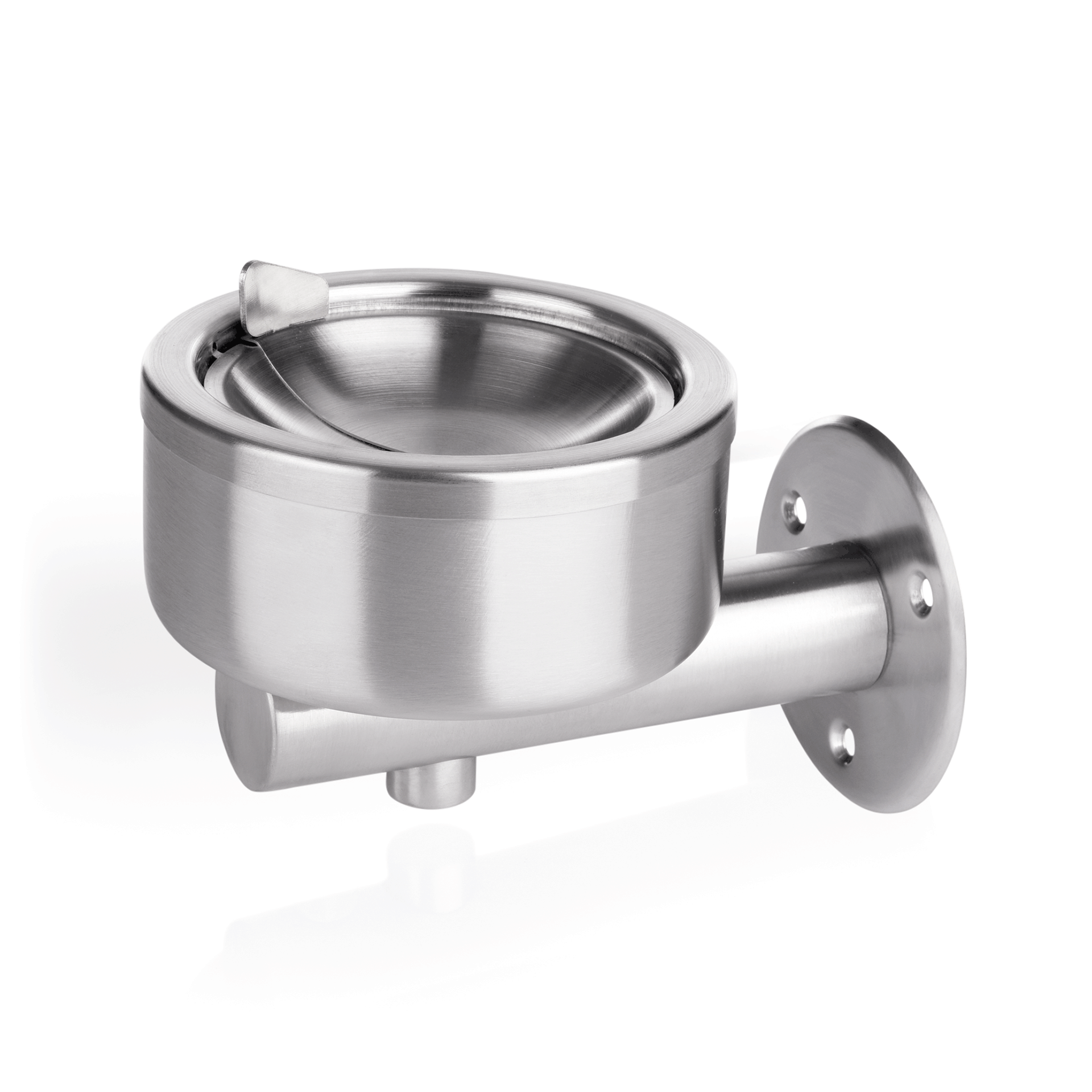 Wandasbak met klapmechanisme, Ø 12 cm, chroom-nikkelstaal