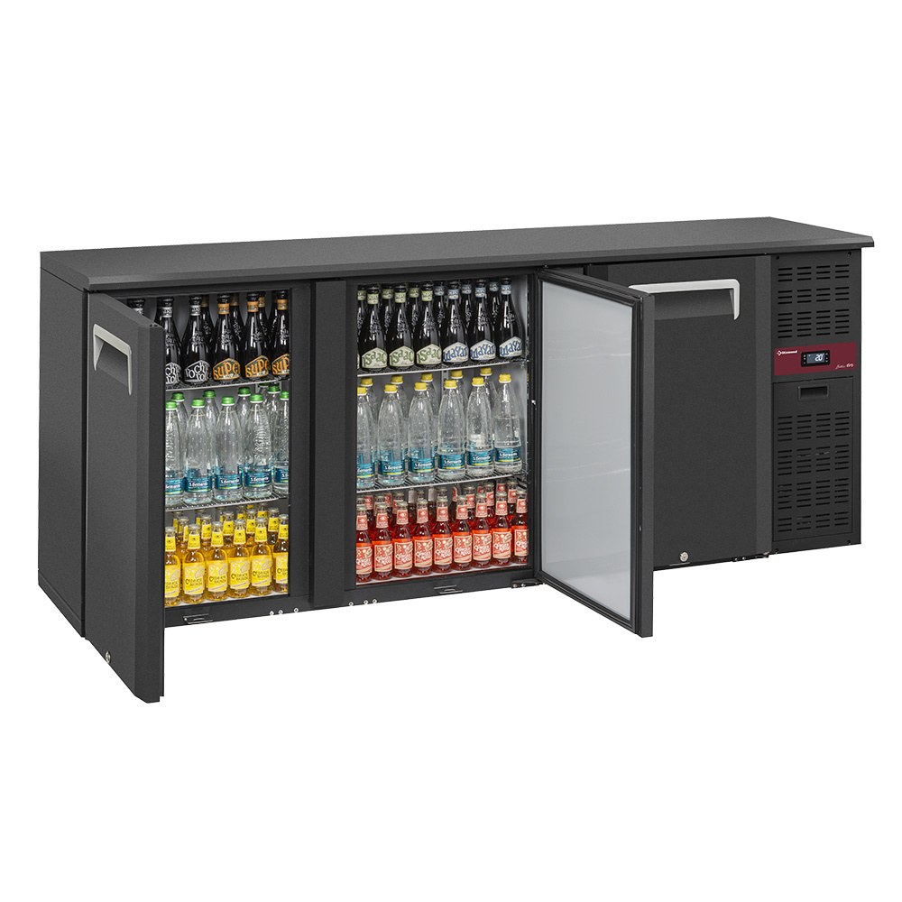 Flessenkoeler 3 deuren, 500 liter, verstelbare poten