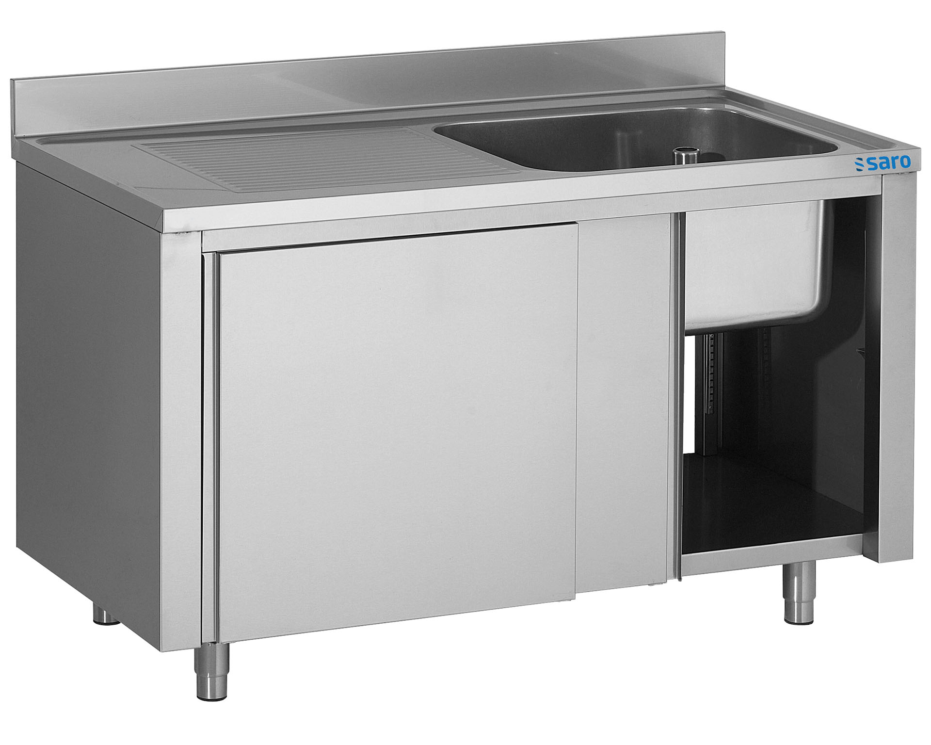 Spülschrank mit Aufkantung - Spüle rechts - 1400x700x(H)850mm