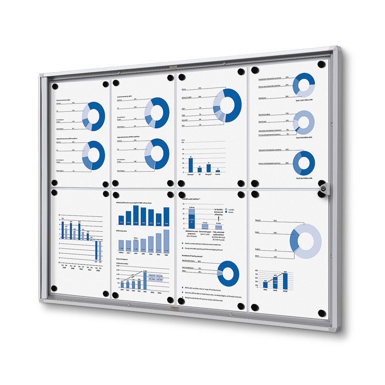Tableau d'affichage intérieur verrouillable Economy 8x A4
