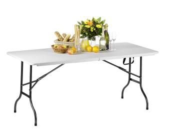 Table pliante - Blanche - Pliable au milieu - max 100 kg