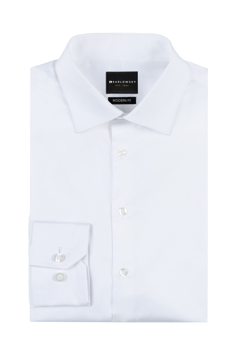 Chemisier pour femme à manches longues Active-Stretch avec coupe légèrement cintrée - Blanc - L